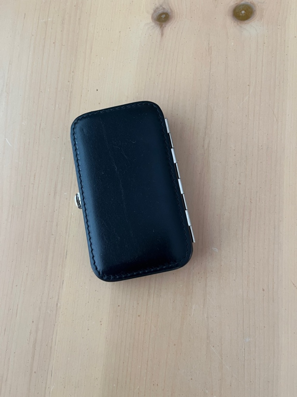 Brooks Brothers Black Leather case with manicure set inside new never used